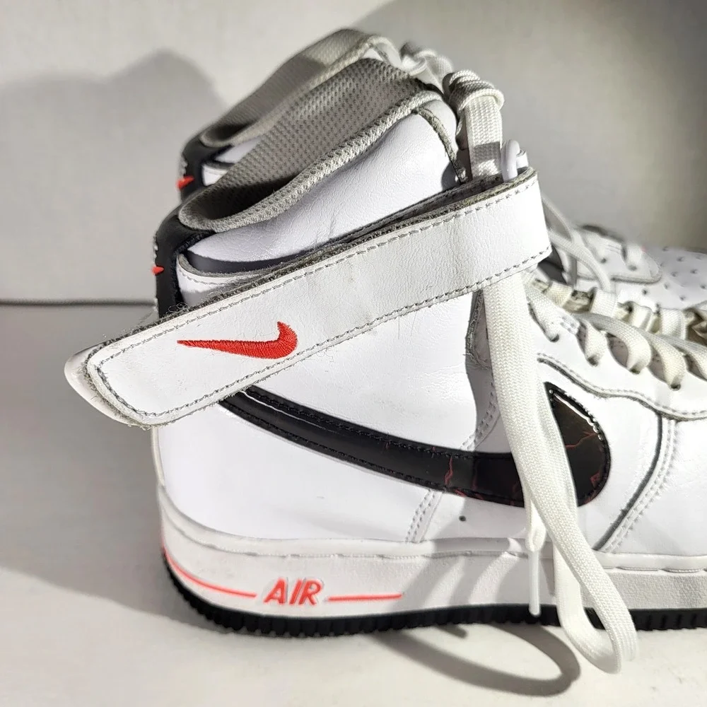 Nike Air Force‎ 1 High Boys 5.5Y/W7 Electric White Black Red AF1 Hi Sneakers